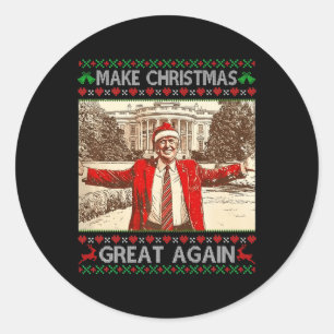 Funny Trump Weihnachten wieder großartig Weihnacht Runder Aufkleber