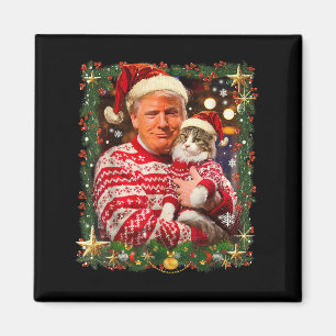 Funny Trump Weihnachts-Sweater für Katzenliebhaber Magnet
