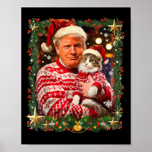 Funny Trump Weihnachts-Sweater für Katzenliebhaber Poster