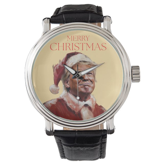Funny Trump Weihnachtskarte Armbanduhr (Vorderseite)