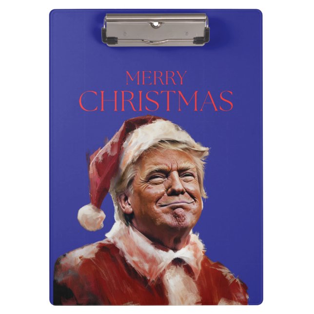Funny Trump Weihnachtskarte Klemmbrett (Vorderseite)