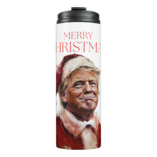 Funny Trump Weihnachtskarte Thermosbecher