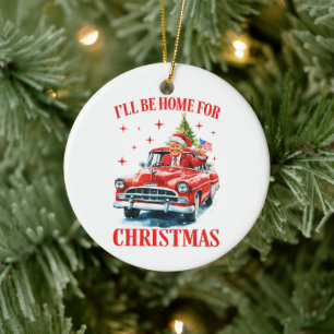 Funny Trump Weihnachtsmannmütze Ich werde zu Weihn Keramik Ornament