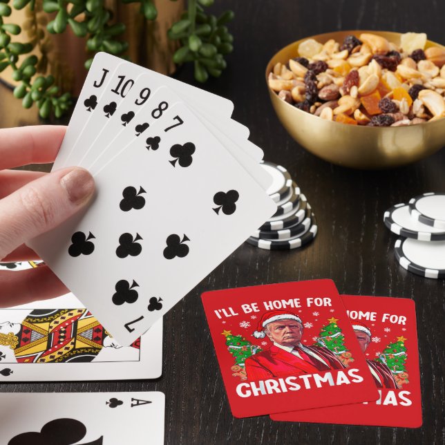 Funny Trump Weihnachtsmannmütze werde ich zu Weihn Spielkarten (In Situ)