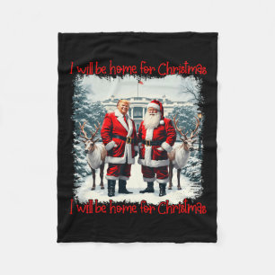 Funny Trump Xmas Pajamas werde ich Zuhause für Chr Fleecedecke