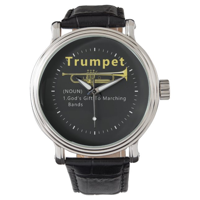 Funny Trumpet Gods Geschenk für Marching Band Armbanduhr (Vorderseite)