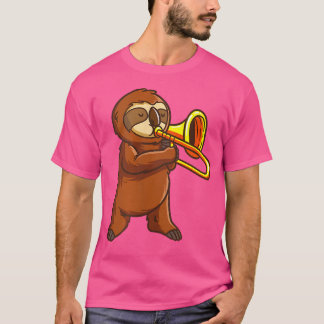 Funny Trumpet Player Sloth Shirt für Männer Frauen