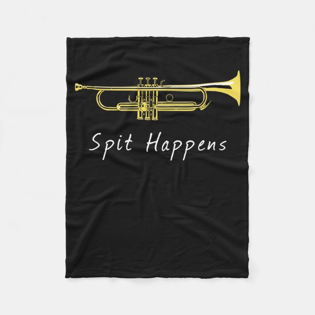 Funny Trumpet Spit Happens Band Player Fleecedecke (Vorderseite)