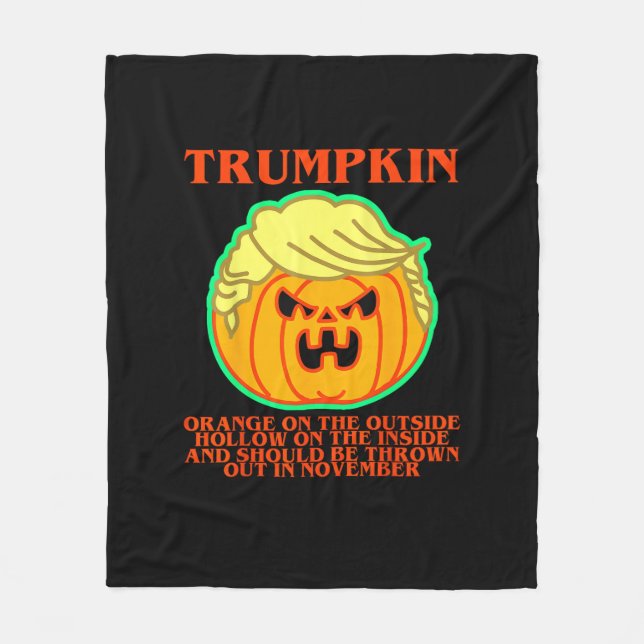 Funny Trumpkin Fleecedecke (Vorderseite)