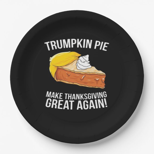 Funny Trumpkin Pie Erntedank wieder groß machen Pappteller (Vorderseite)