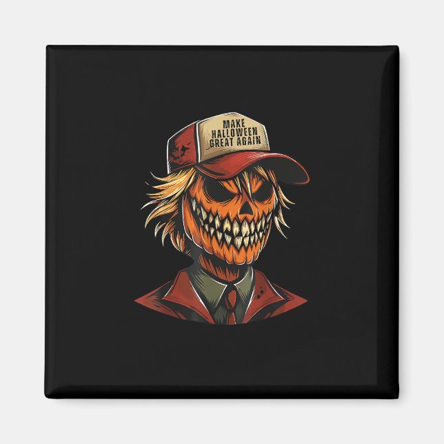 Funny Trumpkin Pumpkin Skeleton Make Halloween Gre Magnet (Vorne)
