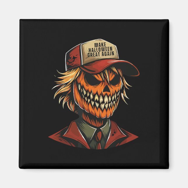 Funny Trumpkin Pumpkin Skeleton Make Halloween Gre Magnet (Vorne)