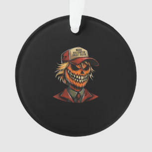 Funny Trumpkin Pumpkin Skeleton Make Halloween Gre Ornament