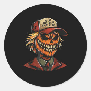 Funny Trumpkin Pumpkin Skeleton Make Halloween Gre Runder Aufkleber