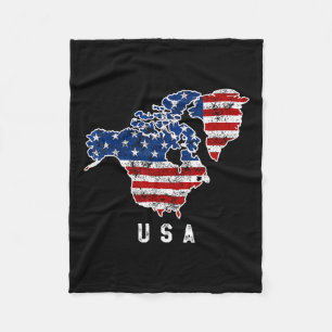 Funny Trumps Vision der USA-Karte mit Kanada und Fleecedecke