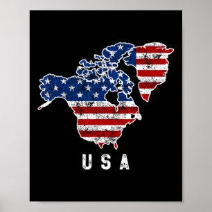 Funny Trumps Vision der USA-Karte mit Kanada und Poster