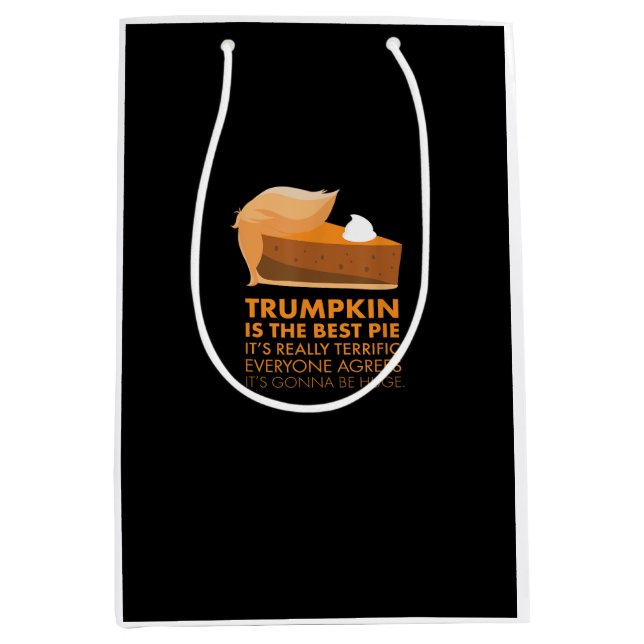 Funny Tshirt Pumpkin Pie Erntedank Fall Mittlere Geschenktüte (Vorderseite)