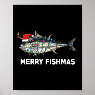 Funny Tuna Fisch Weihnachtsmann Weihnachten Weihna Poster
