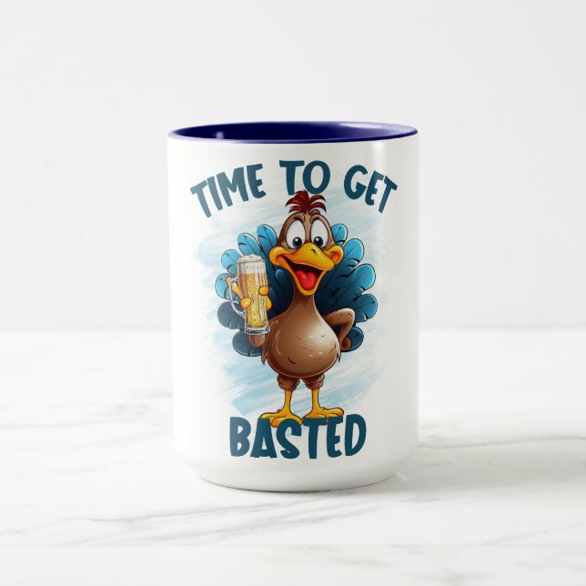 Funny Turkey Brust Erntedank Tasse (Zentrum)