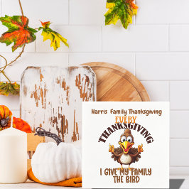Funny Turkey Erntedank Friendsgiving Serviette