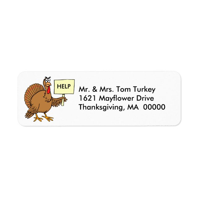 Funny Turkey Erntedank Rücksendeadresse Stickers (Vorne)