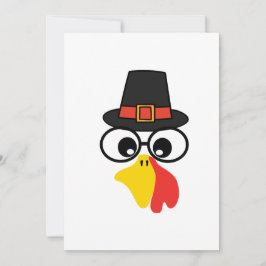 Funny Turkey Face für Erntedank Einladung