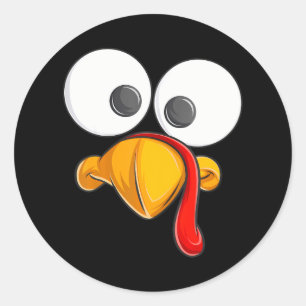 Funny Turkey Face's Kleinkind Boys Erntedank Day Runder Aufkleber