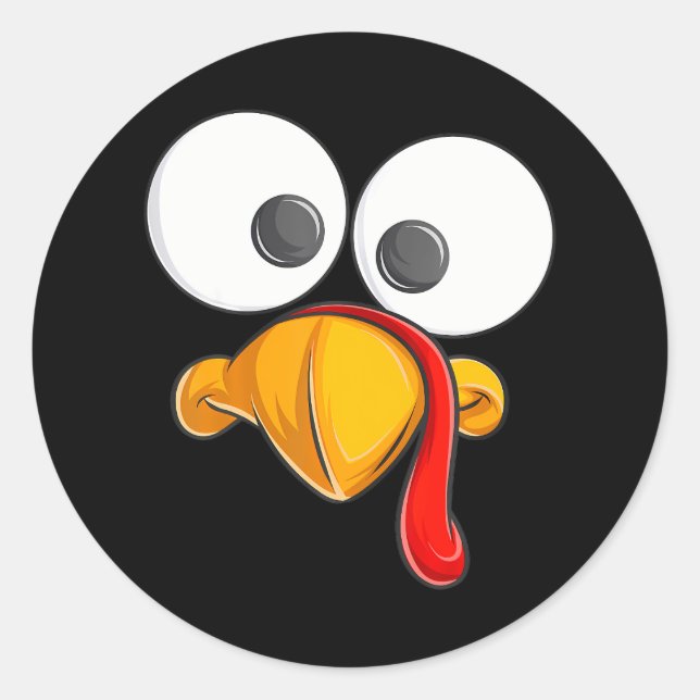 Funny Turkey Face's Kleinkind Boys Erntedank Day Runder Aufkleber (Vorderseite)