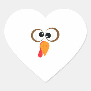 Funny Turkey Familienname Erntedank Türkei Face Fr Herz-Aufkleber