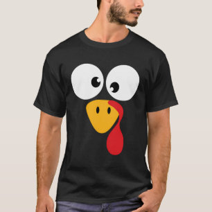 Funny Turkey Gesicht für Erntedank Familienkostüm T-Shirt
