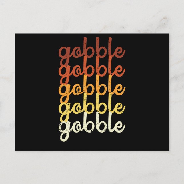 Funny Turkey Gobble Gobble Erntedank Dinner Postkarte (Vorderseite)