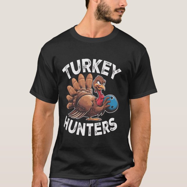 Funny Turkey Junters Bowling Shirts für Thanksgivi (Vorderseite)
