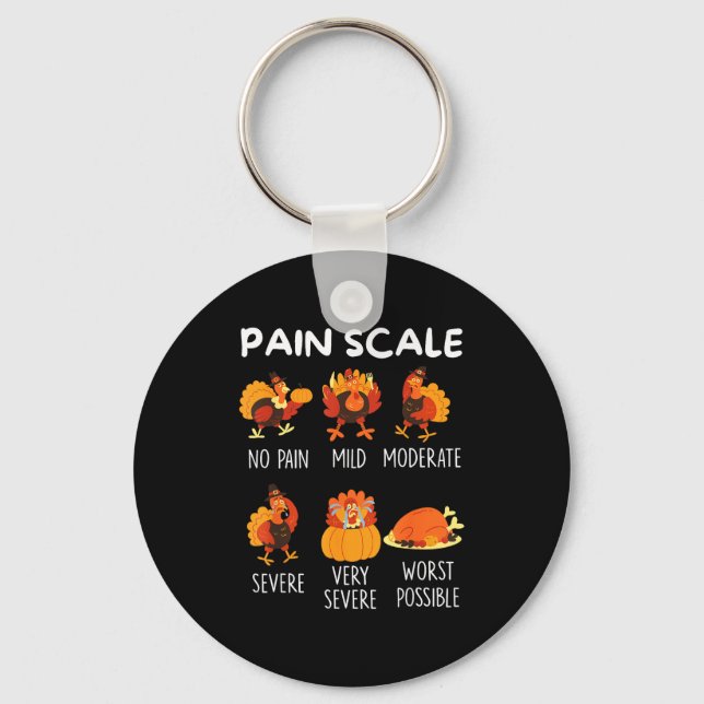 Funny Turkey Pain Scale Thanksgiving Cna Er Nurse  Schlüsselanhänger (Vorderseite)