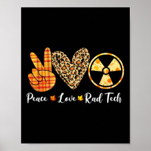 Funny Turkey Peace Liebe Krass Tech Fall Erntedank Poster