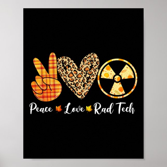 Funny Turkey Peace Liebe Krass Tech Fall Erntedank Poster (Vorne)