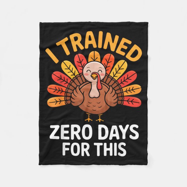Funny Turkey Saying Thanksgiving Trot I Trained Ze Fleecedecke (Vorderseite)