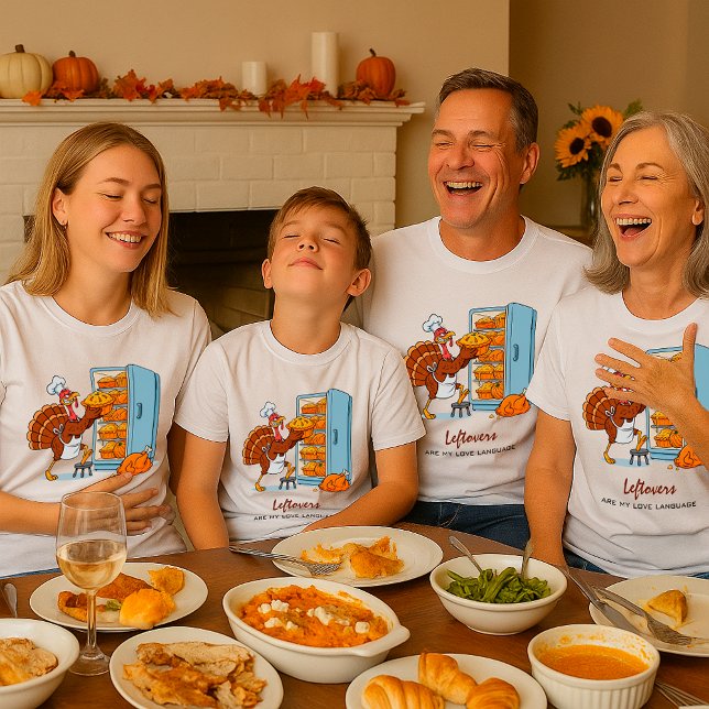 Funny Turkey Thanksgiving Leftovers Food Lovers T-Shirt (Von Creator hochgeladen)