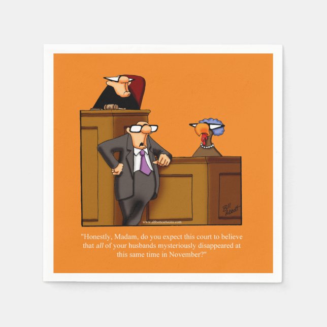Funny Turkey Trial Erntedank Spaß Napkins Serviette (Vorderseite)