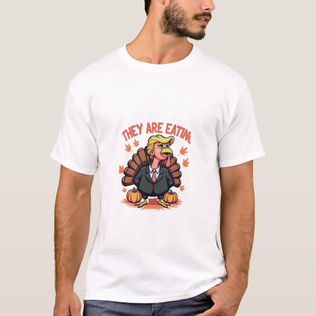 Funny Turkey Trump Erntedank T-Shirt (Vorderseite)