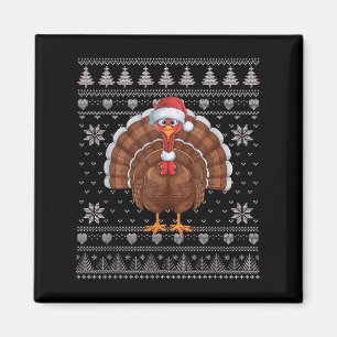 Funny Turkey Ugge Weihnachts Sweater Weihnachtsjet Magnet