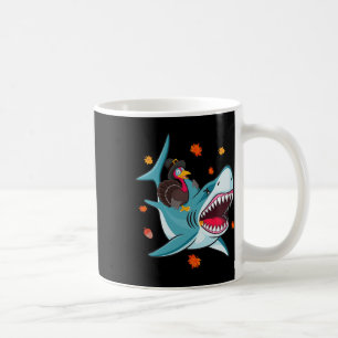 Funny Turkey und Shark Fall Vibes Happy Thanksgivi Kaffeetasse