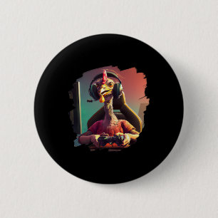 Funny Turkey Video Game Gamer Erntedank Türkei Button