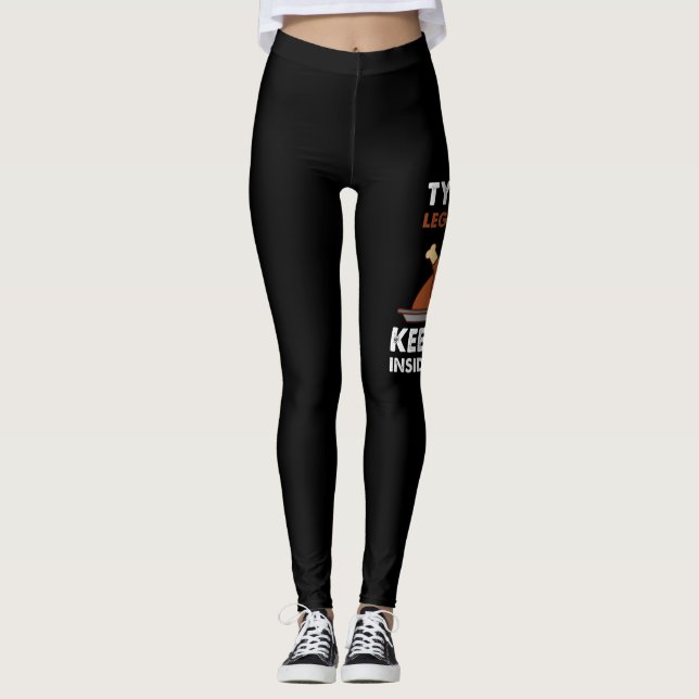 Funny Turkey zähmt die Legen zusammen Erntedank Leggings (Vorderseite)