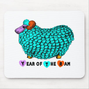 Funny Türkis Ram Chinesisches Jahr Zodiac Mousepad