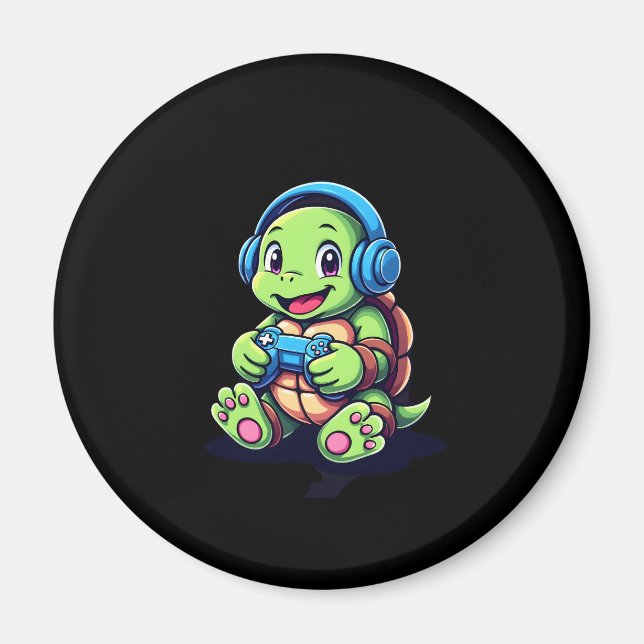 Funny Turtle Gamer Gaming Turtles Video Game (3) Magnet (Vorne)