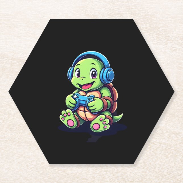 Funny Turtle Gamer Gaming Turtles Video Game (3) Untersetzer (Vorderseite)