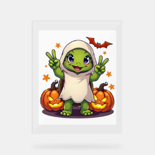 Funny Turtle Ghost Pumpkin Boo Halloween Kinder Me Acrylschild