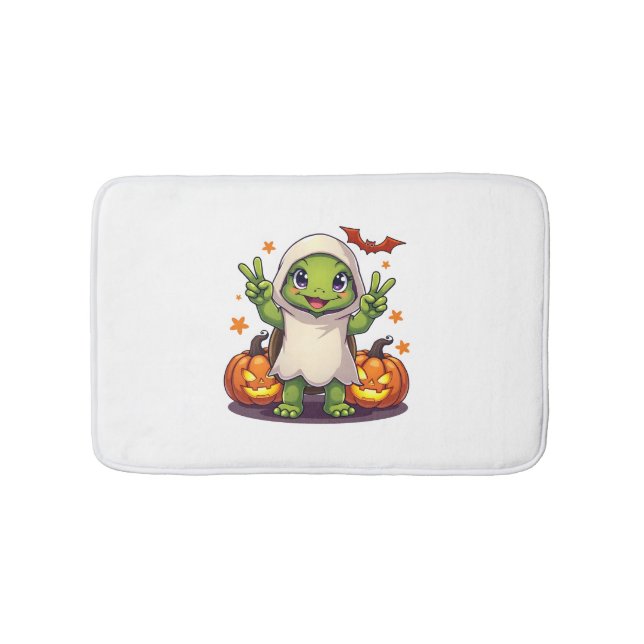 Funny Turtle Ghost Pumpkin Boo Halloween Kinder Me Badematte (Vorderseite)