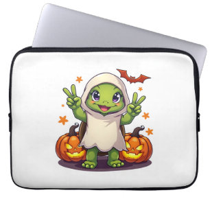 Funny Turtle Ghost Pumpkin Boo Halloween Kinder Me Laptopschutzhülle