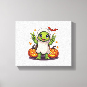 Funny Turtle Ghost Pumpkin Boo Halloween Kinder Me Leinwanddruck